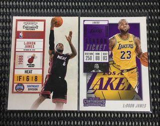 Lebron James Panini Contenders Patches Basketball Lot Cards.