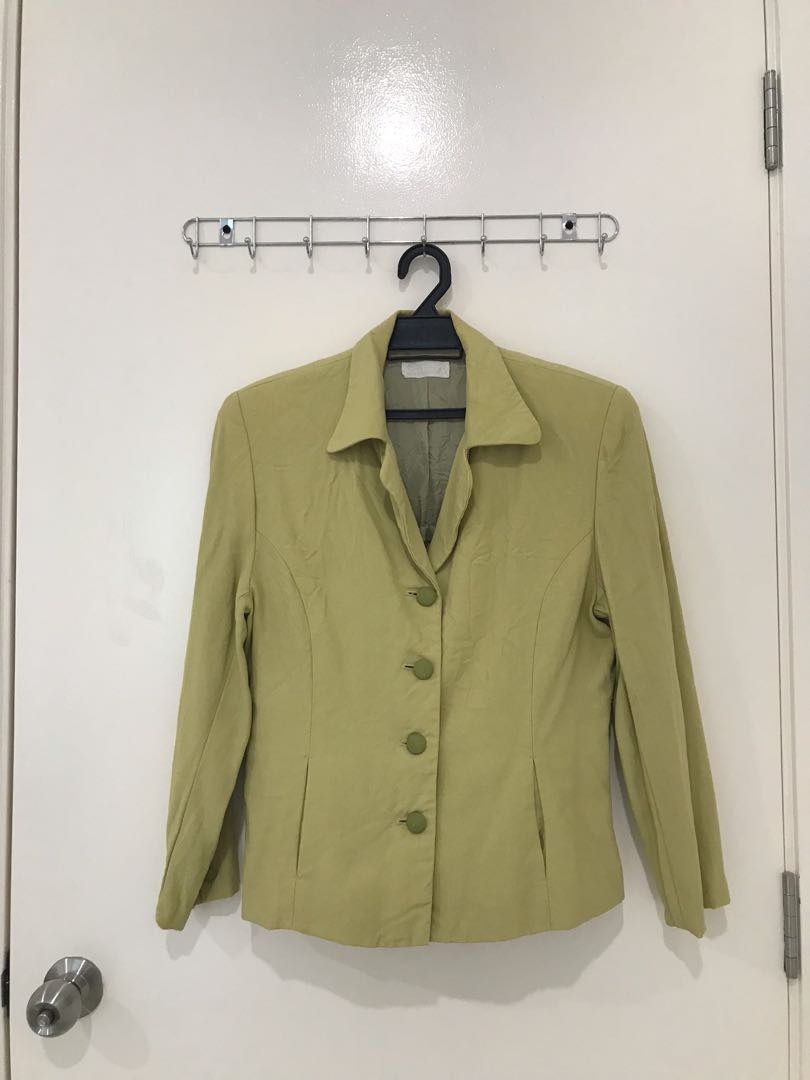 Lime Green Blazer, Women's Fashion, Coats, Jackets and Outerwear on ...