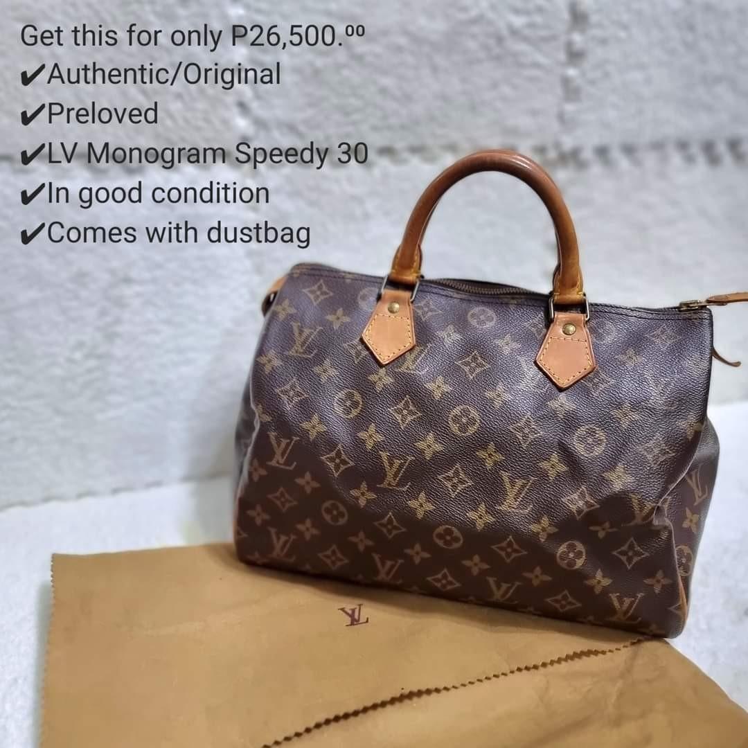 LV Speedy 30 Monogram, Luxury, Bags & Wallets on Carousell