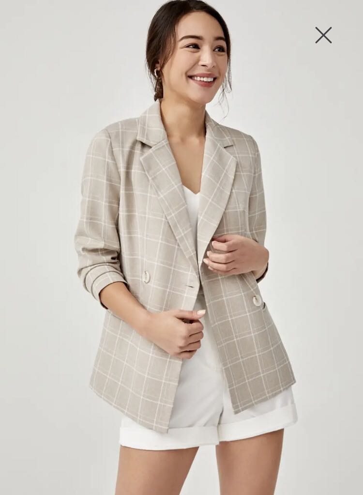 Love Bonito - Ambria Blazer, Fesyen Wanita, Pakaian Wanita, Baju Luaran di  Carousell