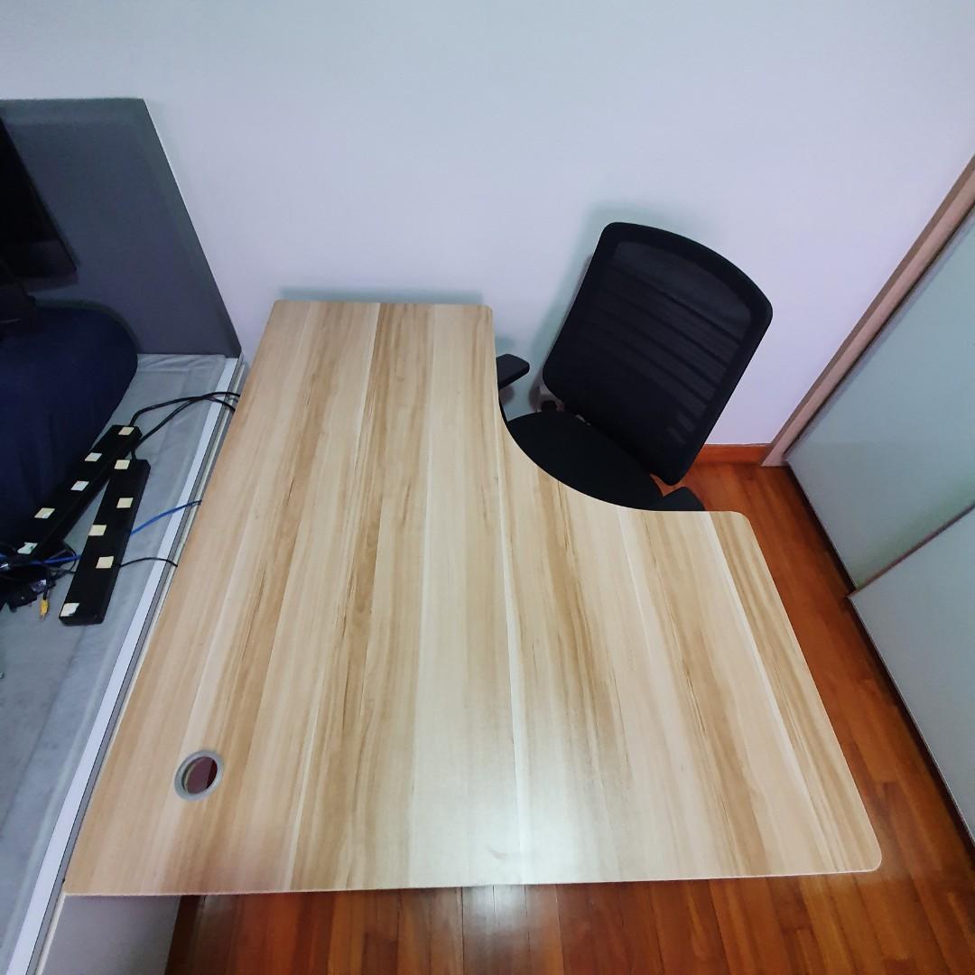 Lshaped desk, study table, work from home 120x100x74cm, Furniture & Home Living, Furniture