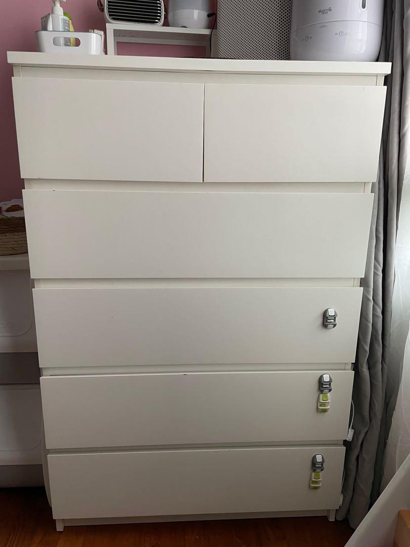 MALM chest of 6 drawers, Furniture & Home Living, Furniture, Shelves