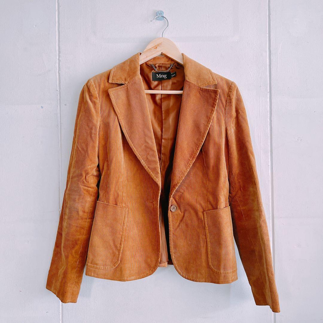 Mango Brown corduroy blazer Women s Fashion Coats Jackets and Outerwear on Carousell