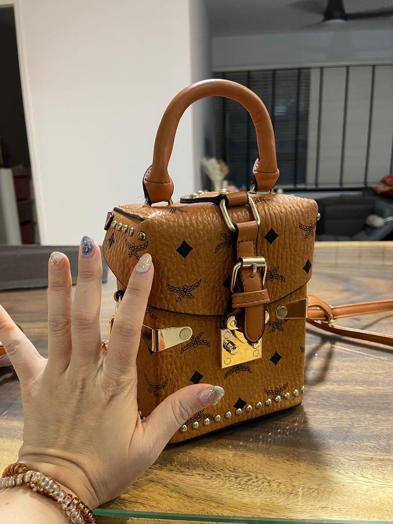 MCM look alike sling box bag