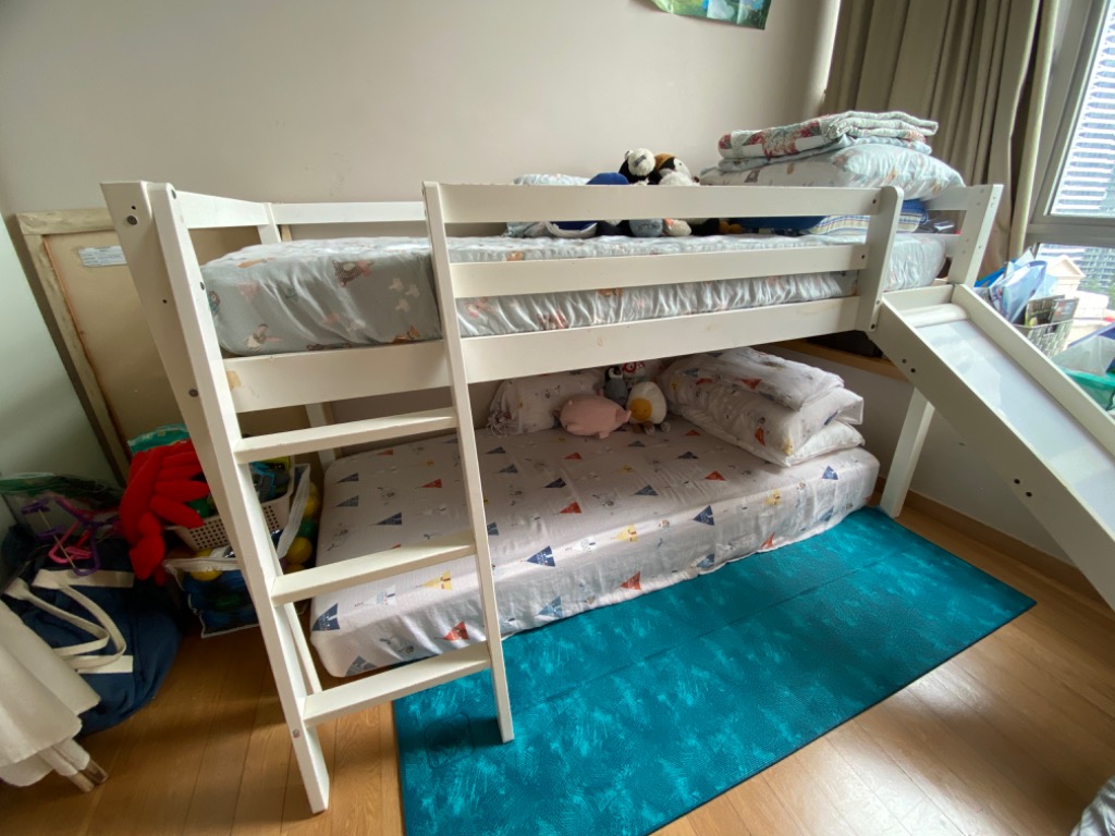 Mid height loft / bunk bed with slide, Babies & Kids, Baby Nursery