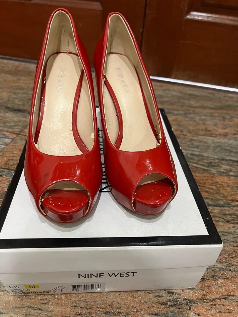Nine West Red Patent Nine West Platform Heels 👠: size 6.5M, 235), Women's  Fashion, Footwear, Heels on Carousell