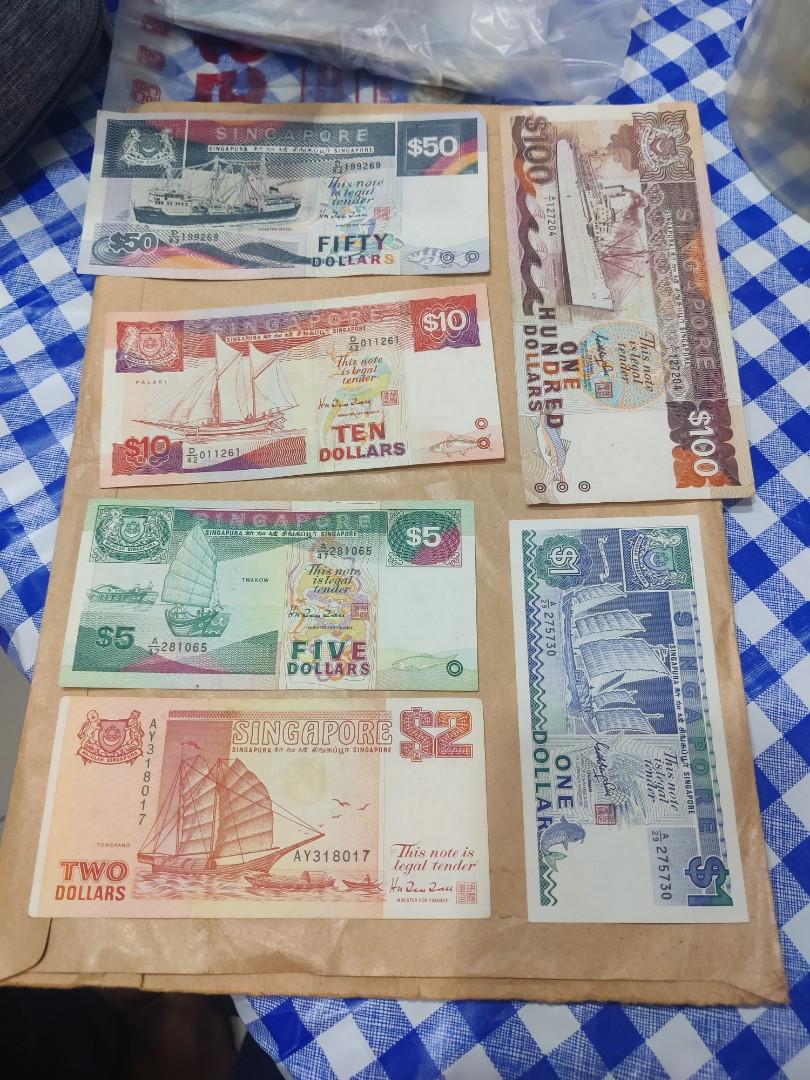 Old notes (Category: Currency) located in Singapore. Submitted by hanz_t (Listing ID 1143384652, Image 1). Description: Price is for the 3 sets (Orchid, Ship and Bird) Pm for details.