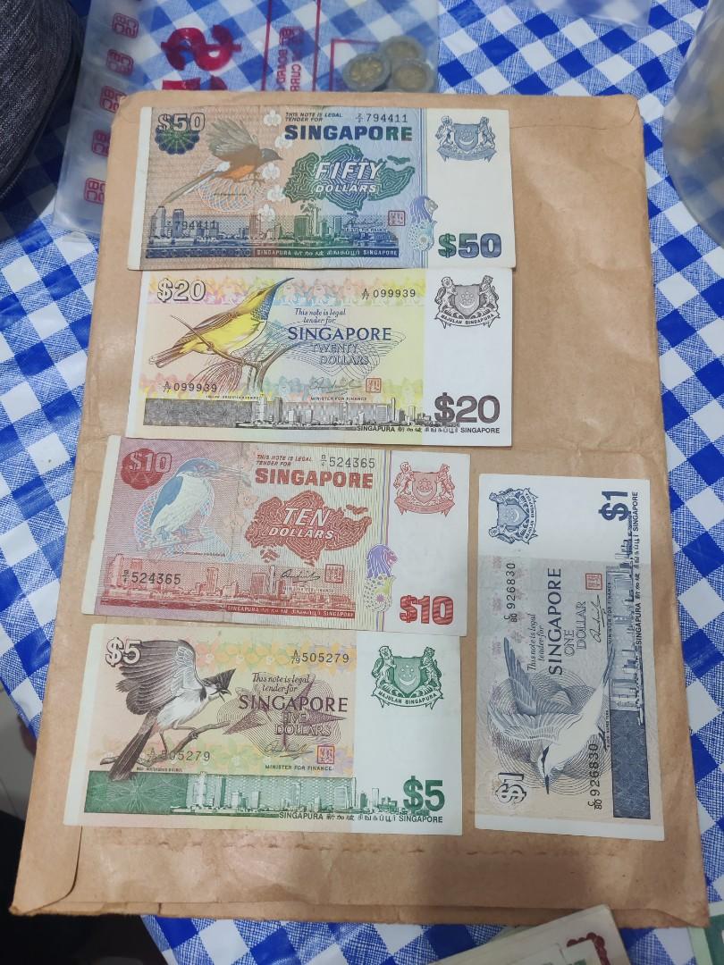 Old notes (Category: Currency) located in Singapore. Submitted by hanz_t (Listing ID 1143384652, Image 3). Description: Price is for the 3 sets (Orchid, Ship and Bird) Pm for details.