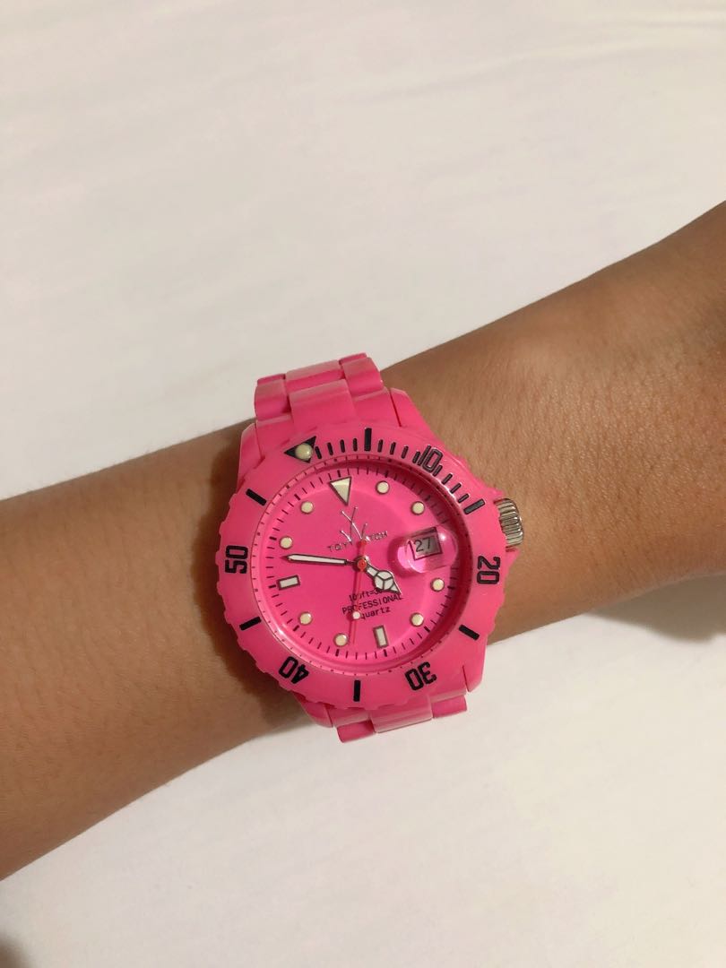 Pink toy watch on sale