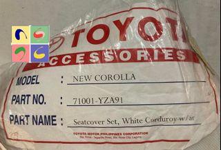 Original Toyota Corolla Seatcover Set (White Corduroy, Sealed)