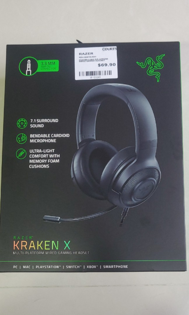RAZER KRAKEN X GAMING HEADSET, Audio, Headphones & Headsets on Carousell