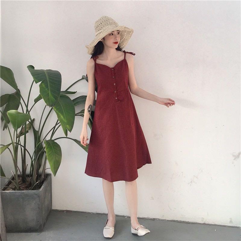 Red gingham sale maxi dress