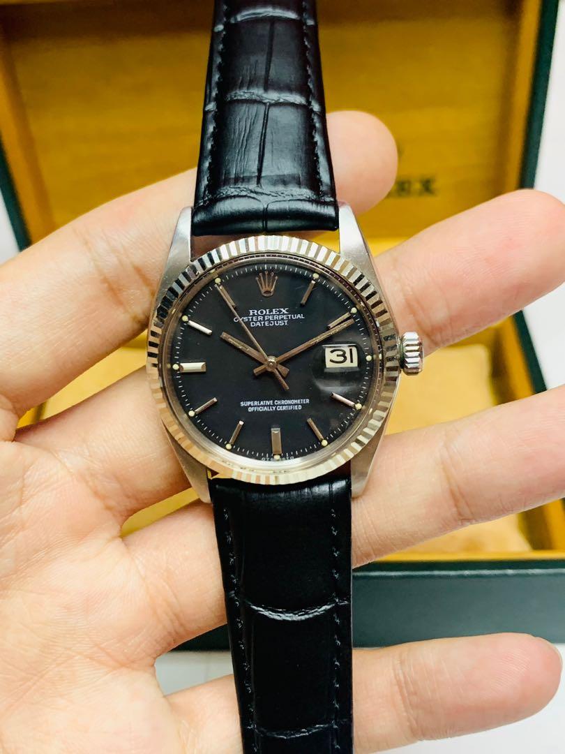 Rolex datejust 1601 black dial sale