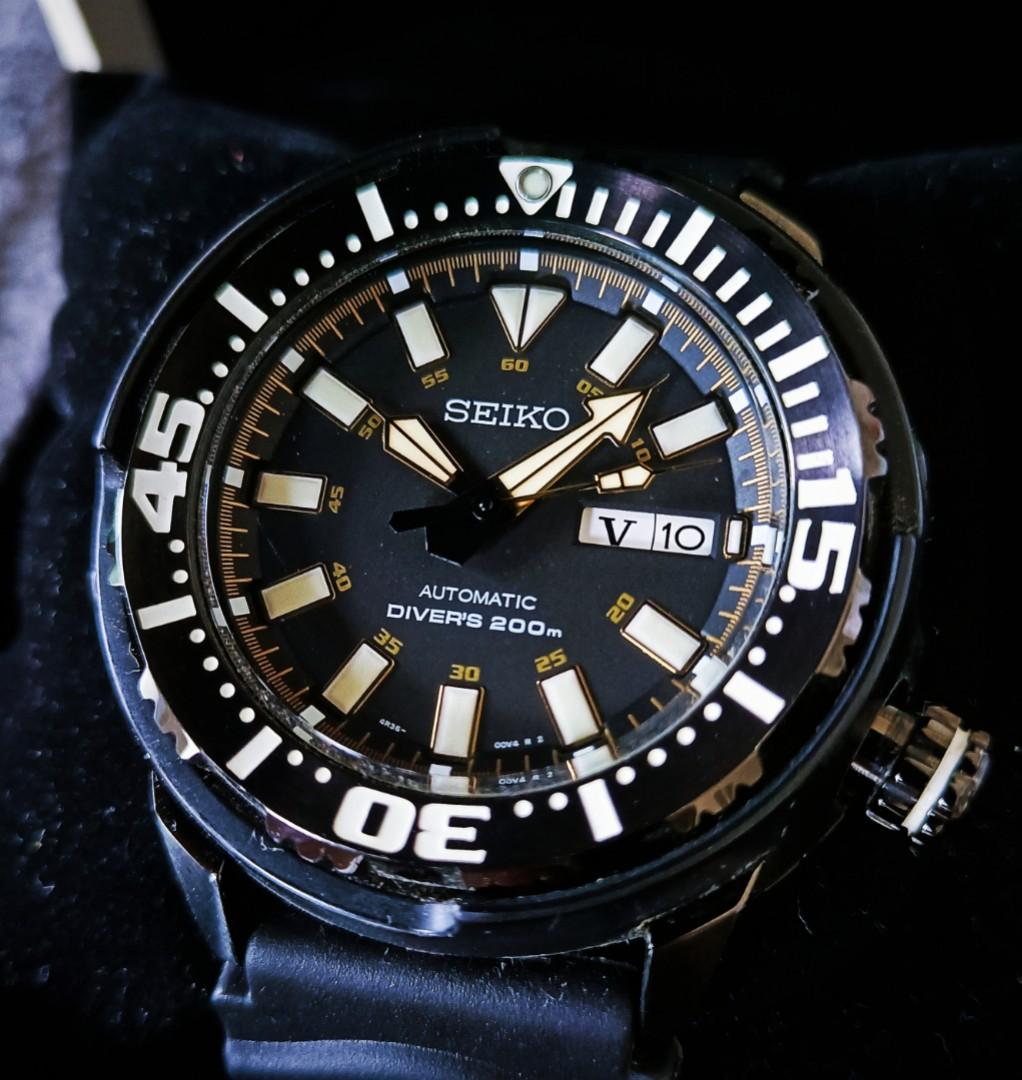 Rare Seiko Tuna Gen 1 Gold Black Automatic Prospex Divers Watch