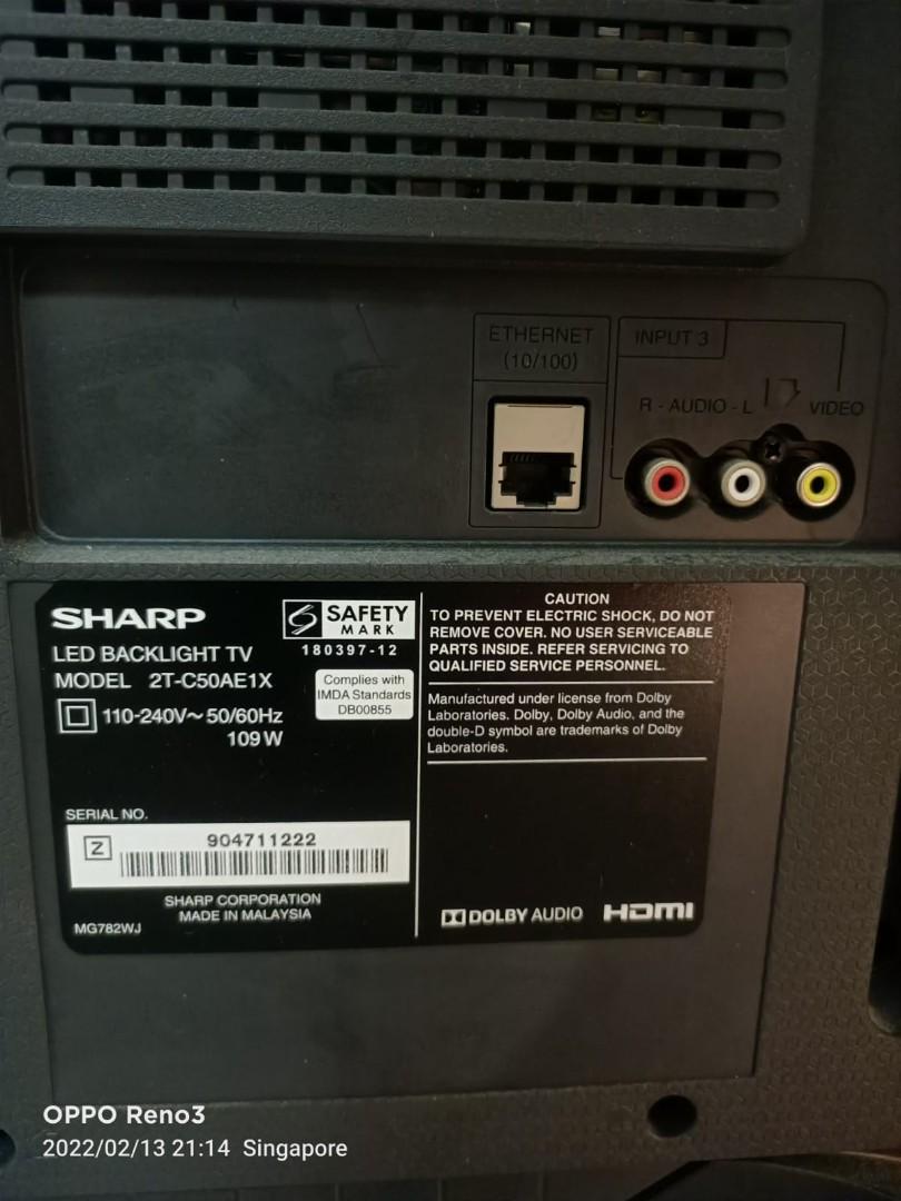 Sharp 50" tv, TV & Home Appliances, TV & Entertainment, TV on Carousell