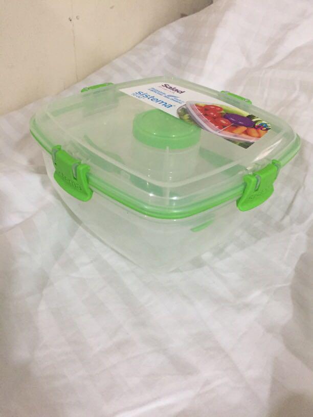 Sistema Salad container with fork & Spoon BPA Free (Category: Food Organization & Storage) located in Pasay City. Submitted by redgiftshop (Listing ID 1143337974, Image 2). Description: Pthalate & BPA Free made in New Zealand 37. 1 oz / 1.1 L directly bought on US product code: EJ jan2022.