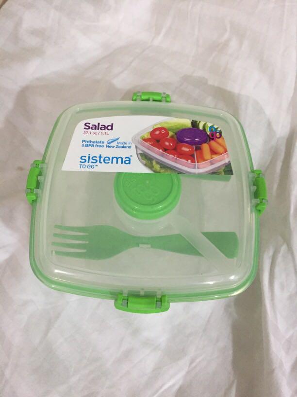 Sistema Salad container with fork & Spoon BPA Free (Category: Food Organization & Storage) located in Pasay City. Submitted by redgiftshop (Listing ID 1143337974, Image 1). Description: Pthalate & BPA Free made in New Zealand 37. 1 oz / 1.1 L directly bought on US product code: EJ jan2022.
