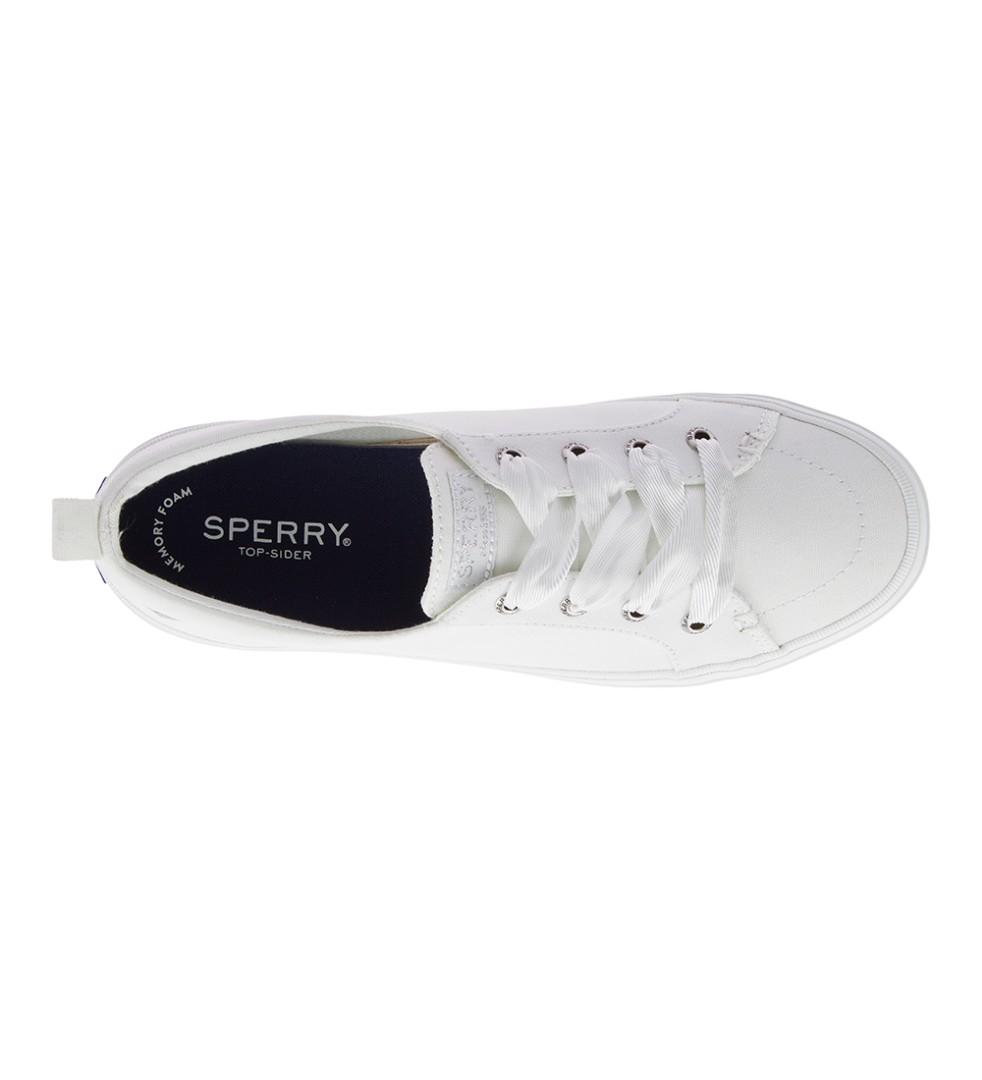 Sperry crest vibe satin lace white sale