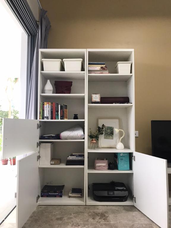 Sturdy and super clean Ikea bookshelf/ + Free console table, Furniture & Home Living
