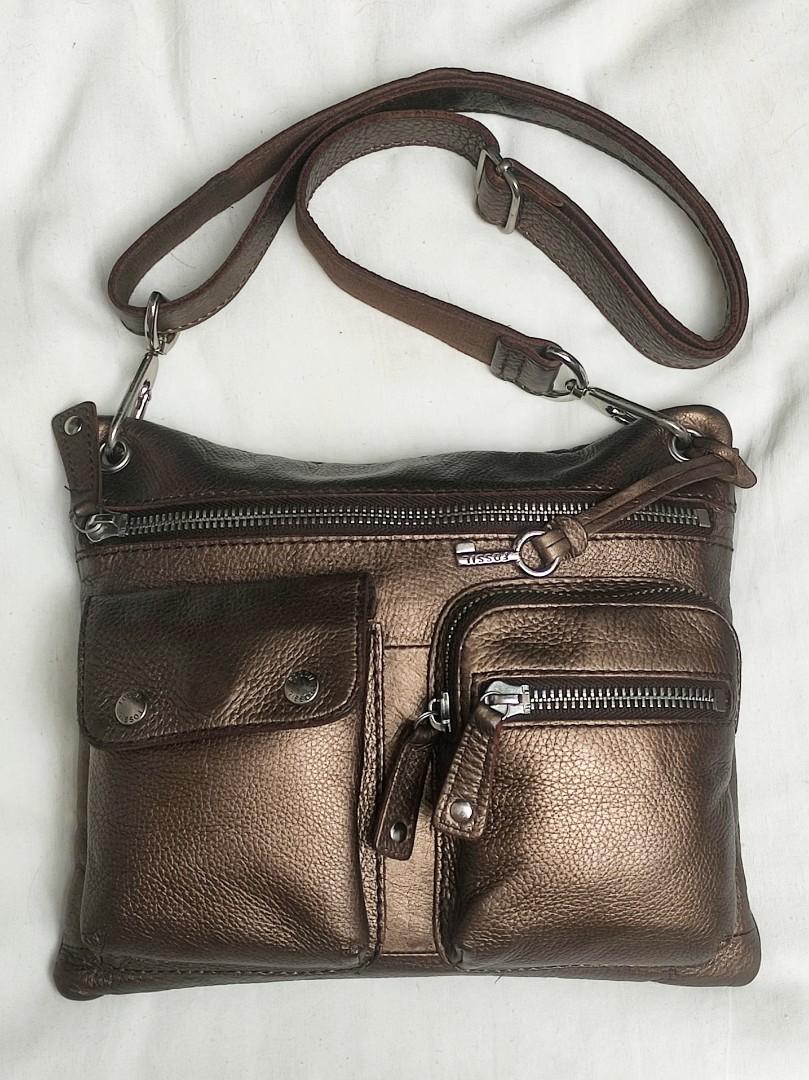 Tas Fossil Sutter or Sutton Bronze Crossbody Barang Mewah Tas