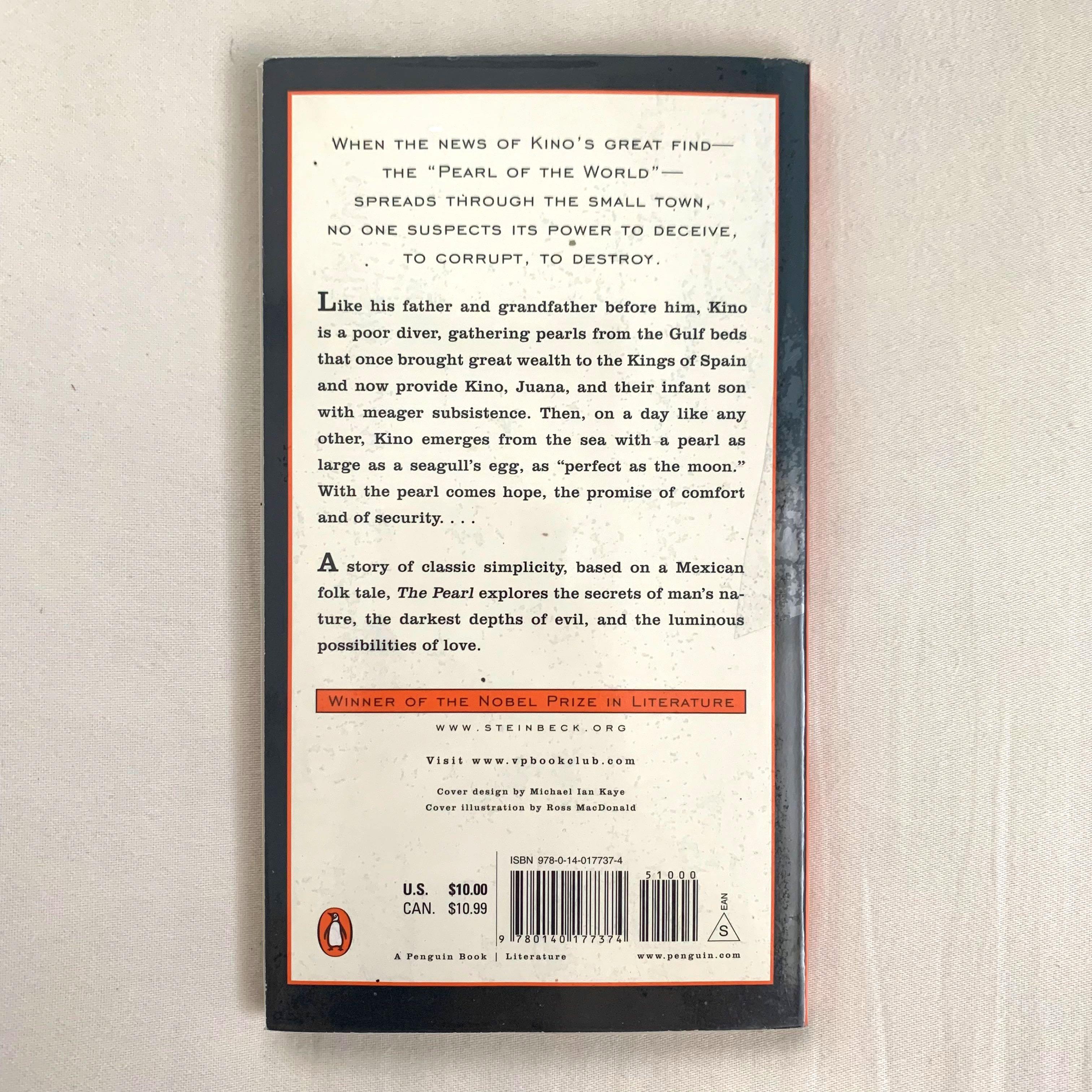 The Pearl by John Steinbeck (Category: Storybooks) located in Quezon City. Submitted by onlytacci (Listing ID 1143352882, Image 2). Description: ✮ 100% Authentic ✮ Has plastic cover ✮ Has stains but readable.