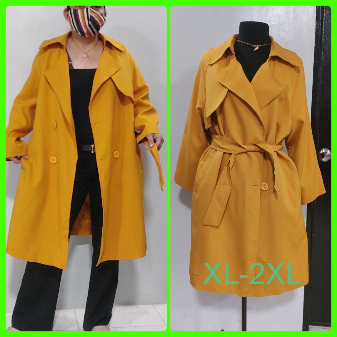 mustard plus size coat