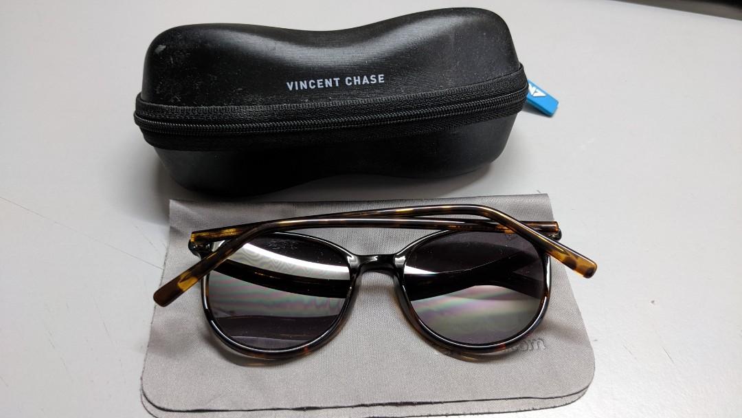 VINCENT CHASE EYEWEAR By Lenskart | MADE IN INDIA | Blue Full Rim Geometric  Branded Latest and Stylish Sunglasses | Polarized and 100% UV Protected |  Men & Women | Narrow |