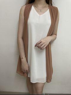 White peach dress