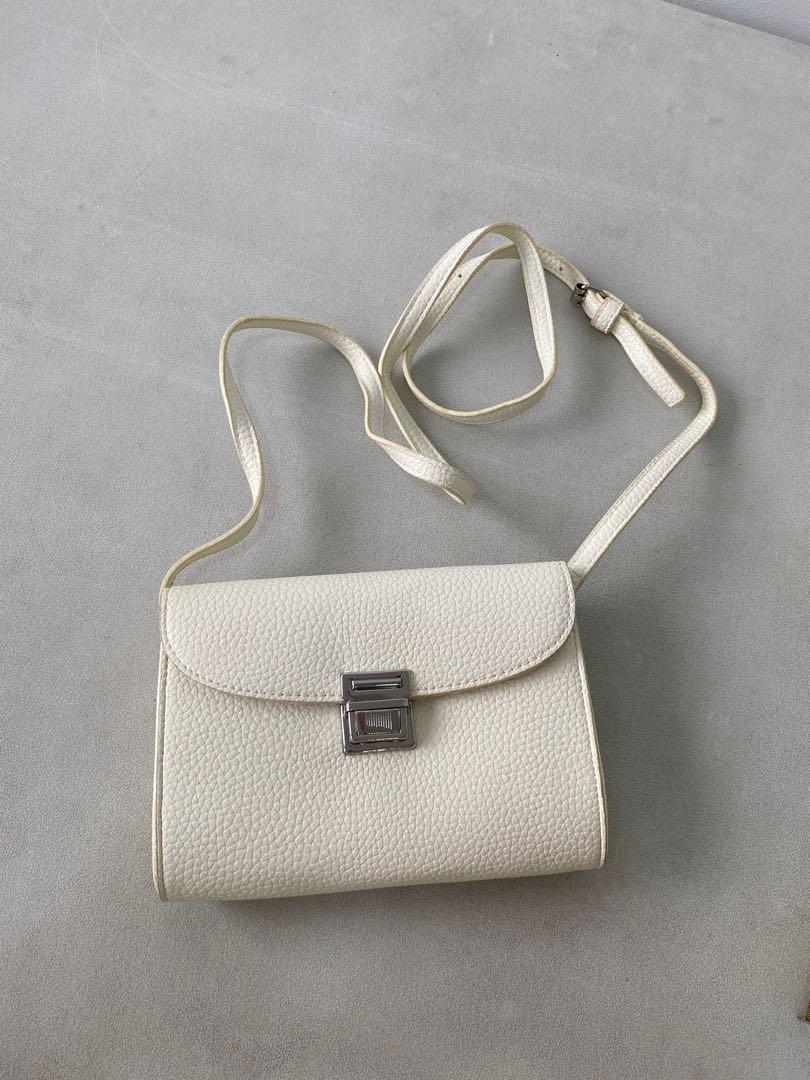 White small sling bag, Women's Fashion, Bags & Wallets, Crossbody Bags