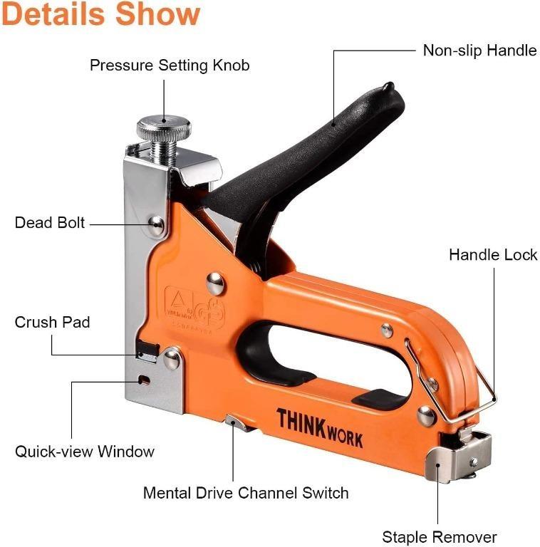 X4778 Thinkwork 3-in-1 Staple Gun, Nailer Gun with 2100 Staples and ...