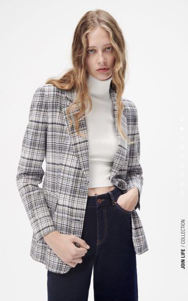 Check tailored blazer zara clearance