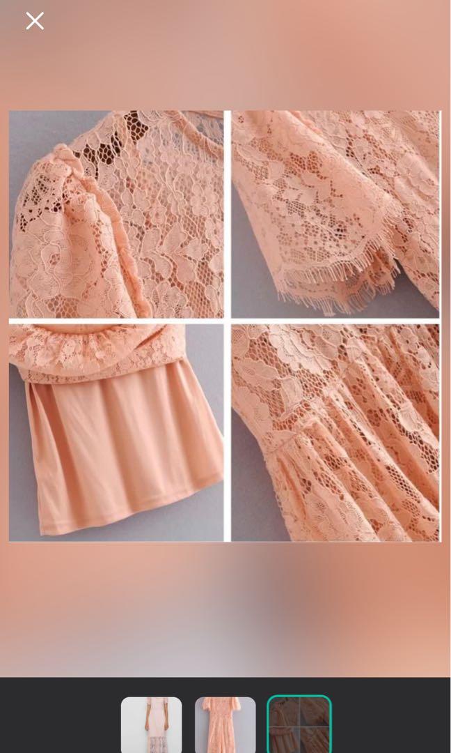 Zara Lace Dress (Category: Dresses) located in Quezon City. Submitted by jma.inc (Listing ID 1143376172, Image 2). Description: Used once. Sinukat lang. Di na kasya.