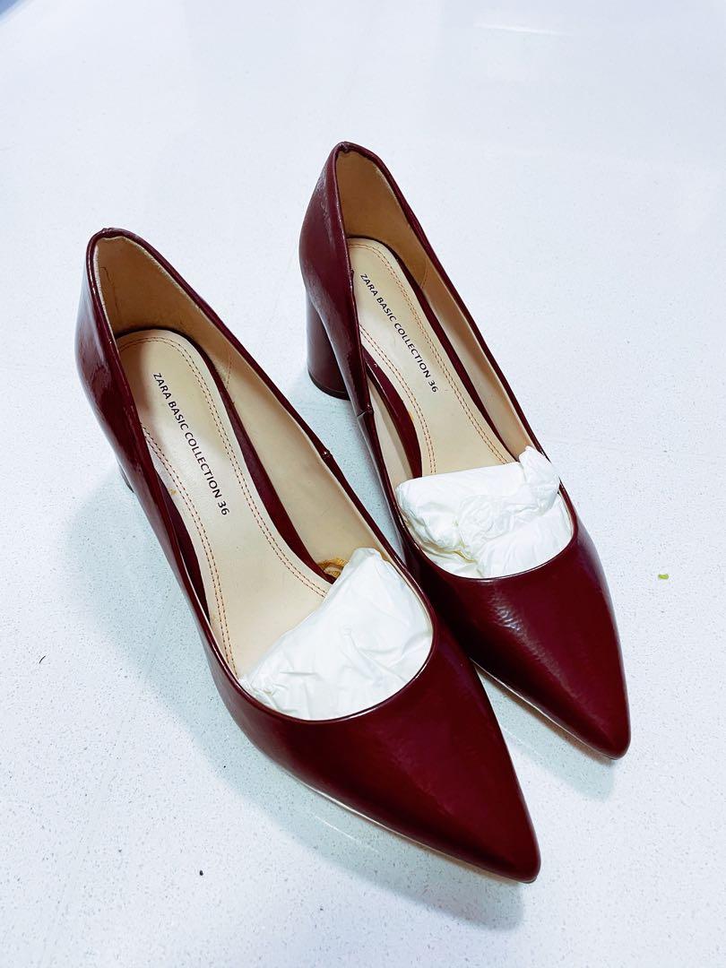 Maroon low clearance heels
