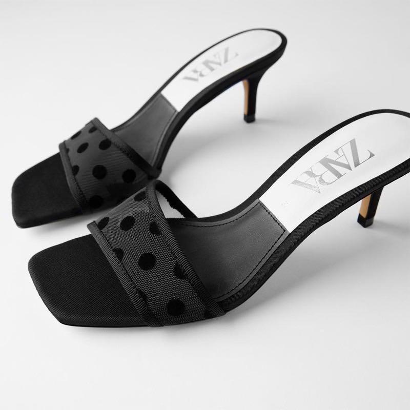 Mesh polka sales dot heels