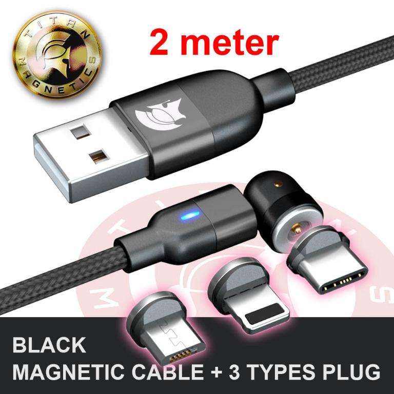 360° Micro USB Magnetic Fast Charging Type C Cable For Samsung IOS Andriod Lot
