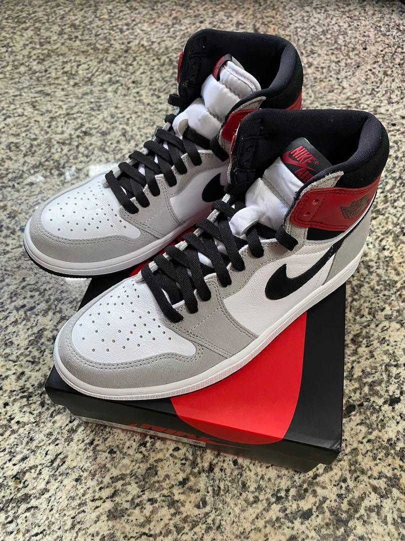 light smoke grey jordan 1 white laces