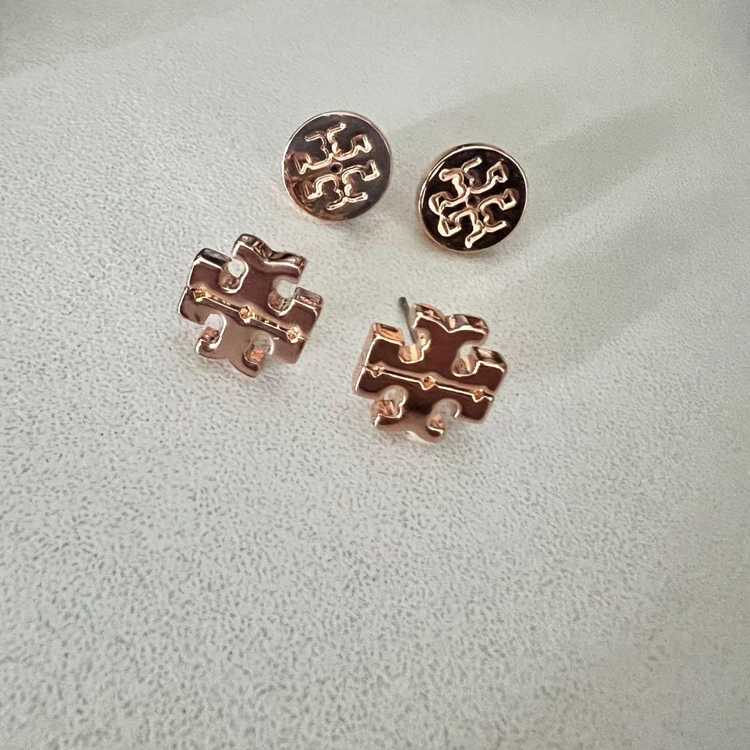 Tory burch rose gold earrings cheap