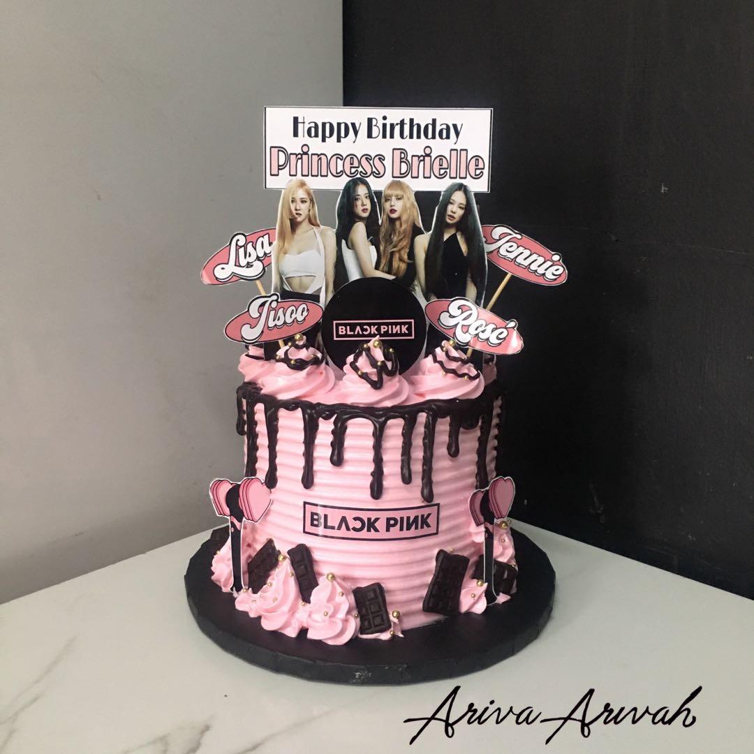 2 tier black pink cake design #fyp #foryou #foryoupage #tiktokph #cake... |  TikTok