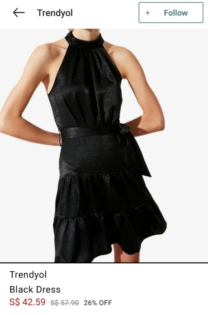 Brand New Zalora black evening prom dinner dress gown