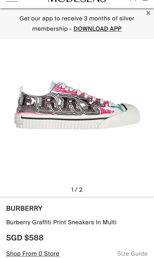 Burberry Graffiti sneakers Women s Fashion Footwear Sneakers on Carousell