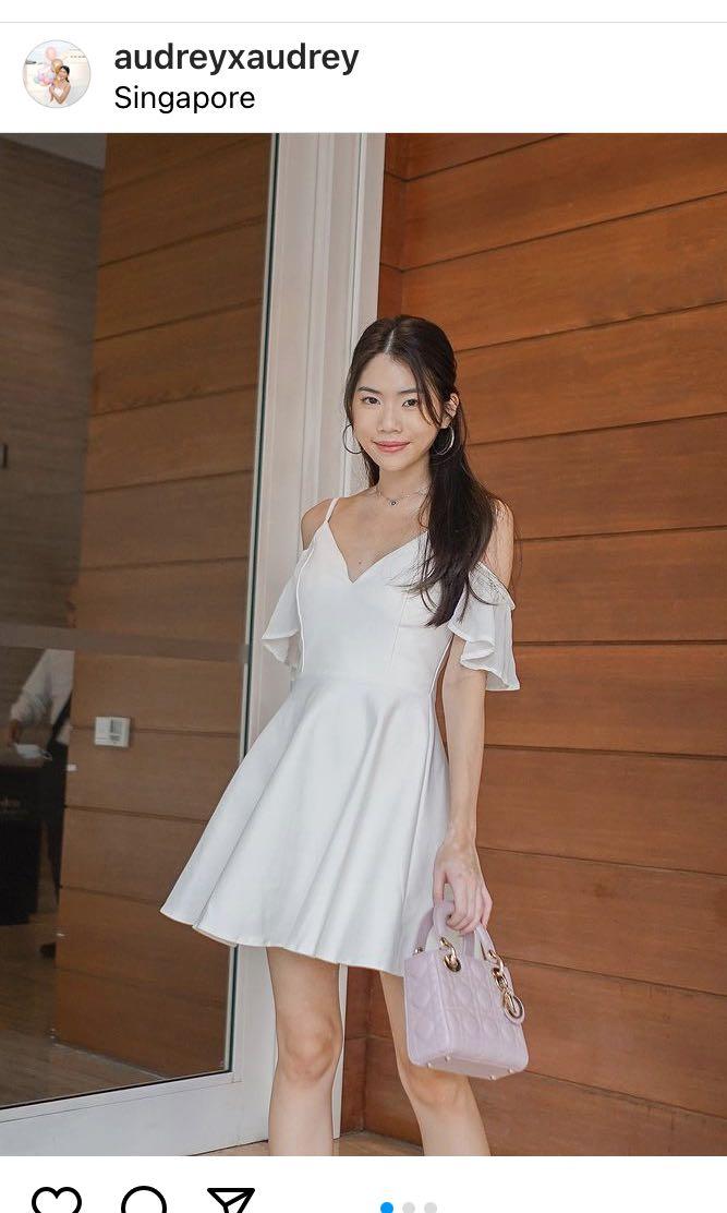 White chiffon sale skater dress