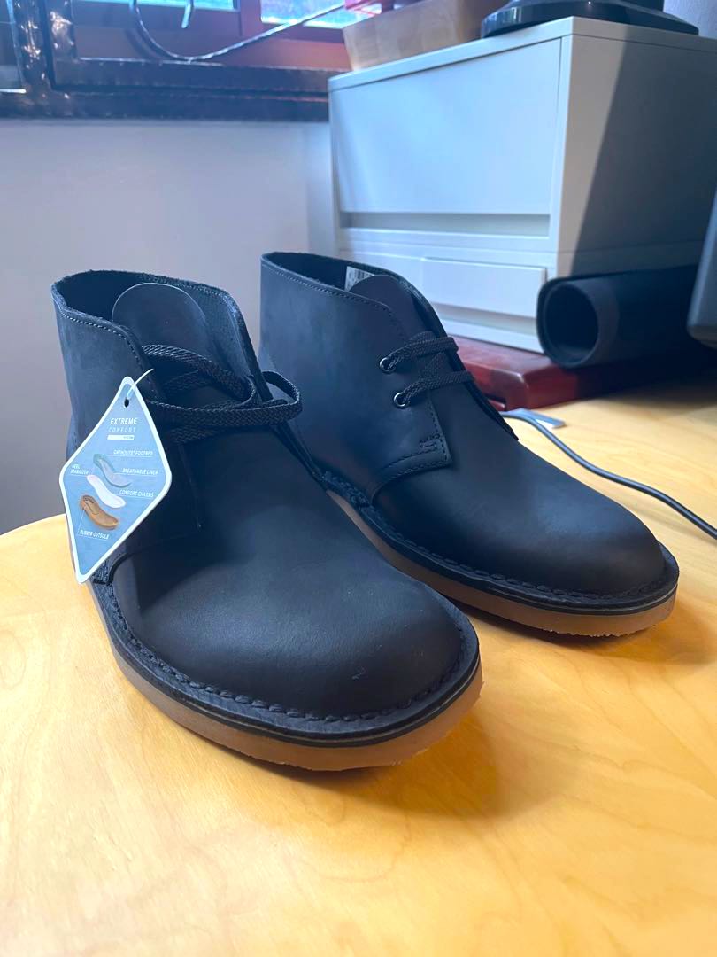 Clarkes Bushacre 3 black leather boots