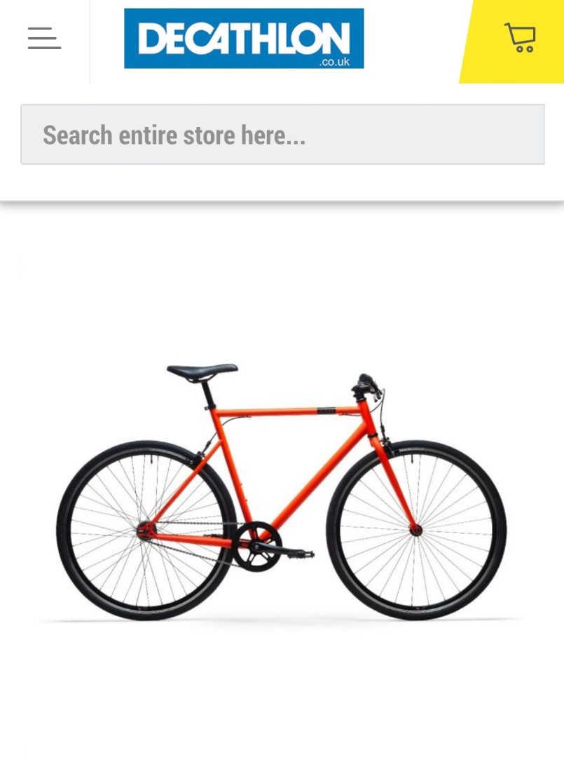 Elops 500 Single Speed City Bike M size 164 180cm Orange