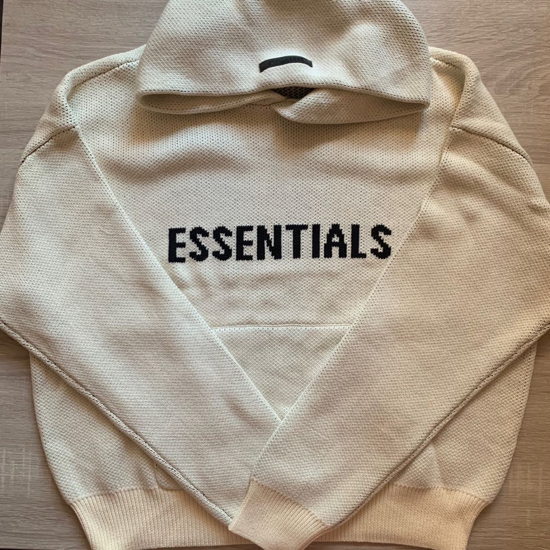 Fear of god essentials knit sweater buttercream online