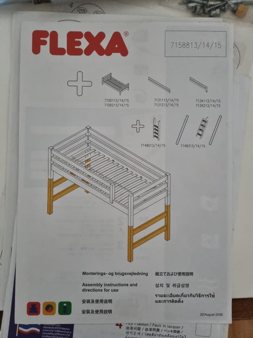 Flexa Child's adjustable bed frame and assorted extras, Furniture