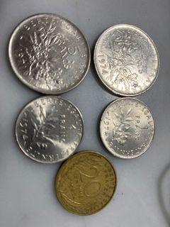 French francs coins