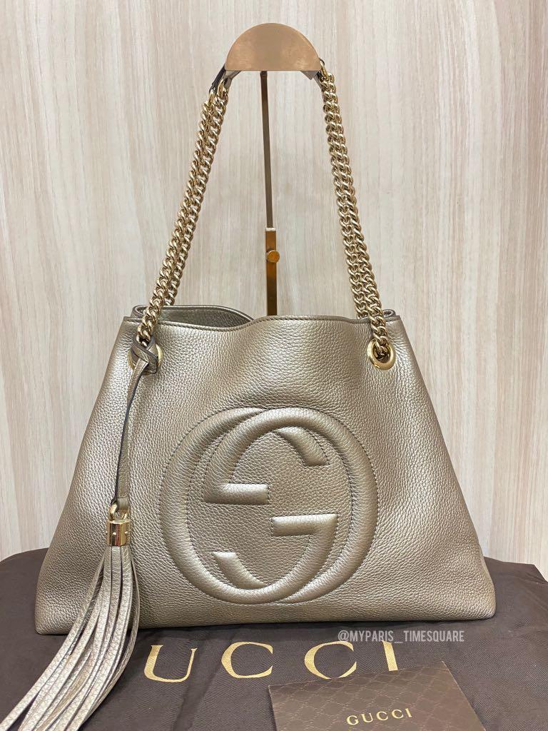 . Gold Soho Leather Shoulder Bag, Luxury, Bags & Wallets on  Carousell