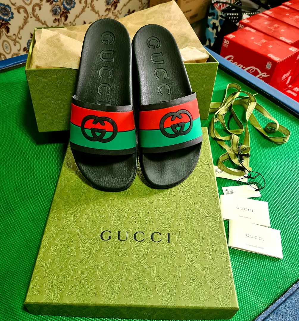 Gucci slides, Men's Fashion, Footwear, Flipflops and Slides on Carousell
