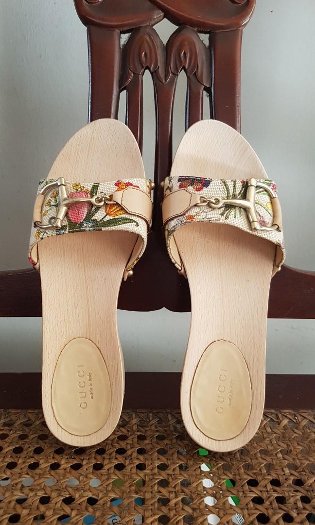 GUCCI Wooden Clogs Women s Fashion Footwear Flats Sandals on Carousell