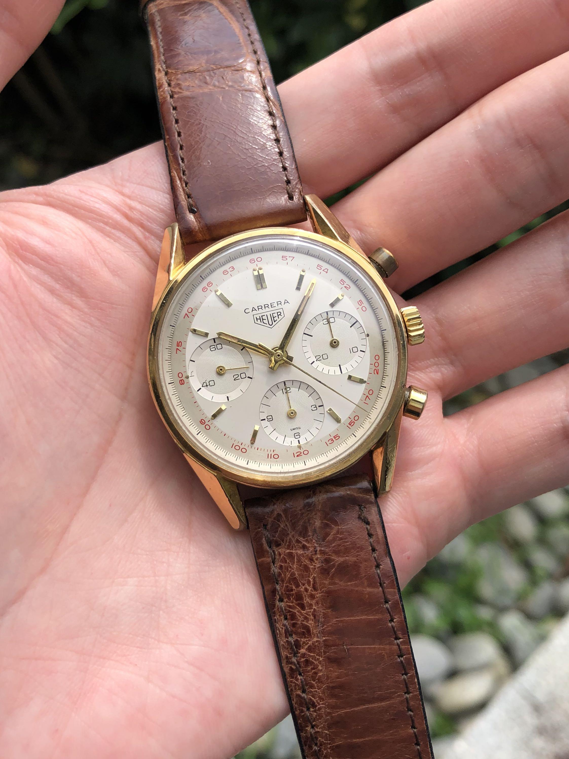 Heuer Carrera Valjoux 72 Gold Filled Vintage 2448T Luxury